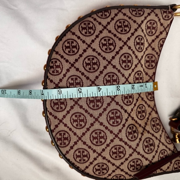 TB Monogram Studded Crescent Bag - Picture 7 of 13